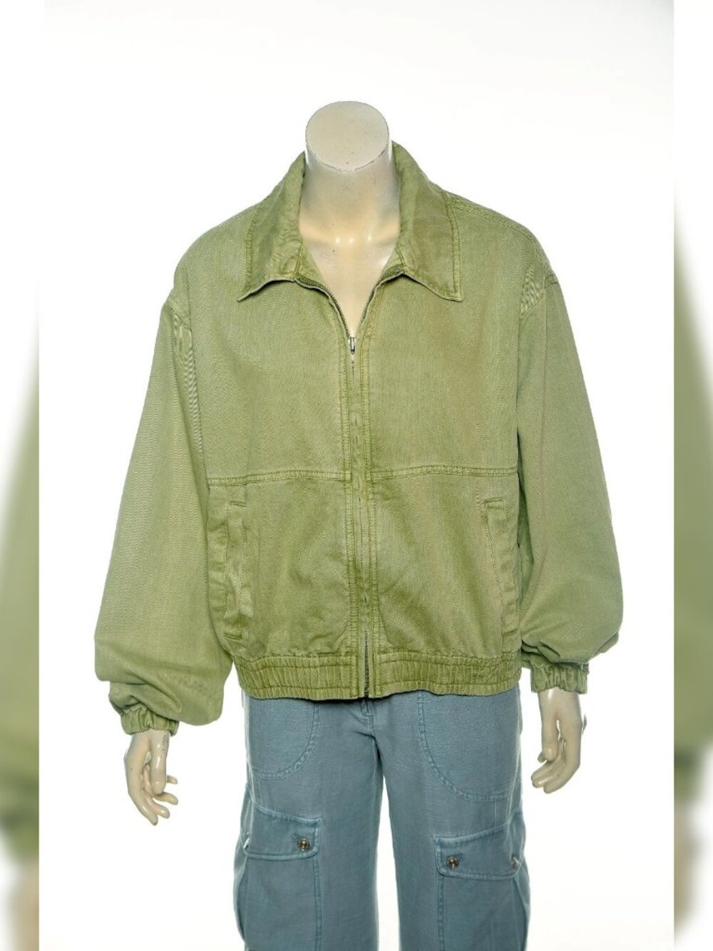 Free People We The Free Birdie Track Jacket S P Women's Green Bomber Coat 46122 - Picture 3 of 6